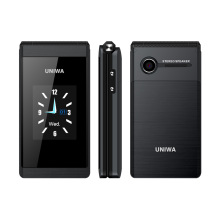 UNIWA X28 2.8/1.77 Inch Dual Screen Flip Phone SOS Button Big Font Flip Mobilephone Unlocked Cheap GSM Feature Cellphone
